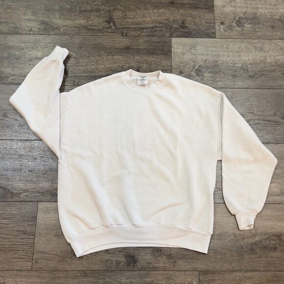 Vintage 80s 90s Jerzees Activewear NuBlend Blank White Crewneck Sweatshirt - XL - Picture 1 of 6